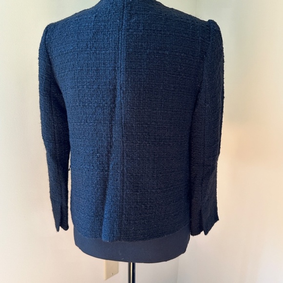 *VINCE* Black Tweed Long Sleeve Front Clasp Jacket Size 6 NWT - Picture 4 of 9